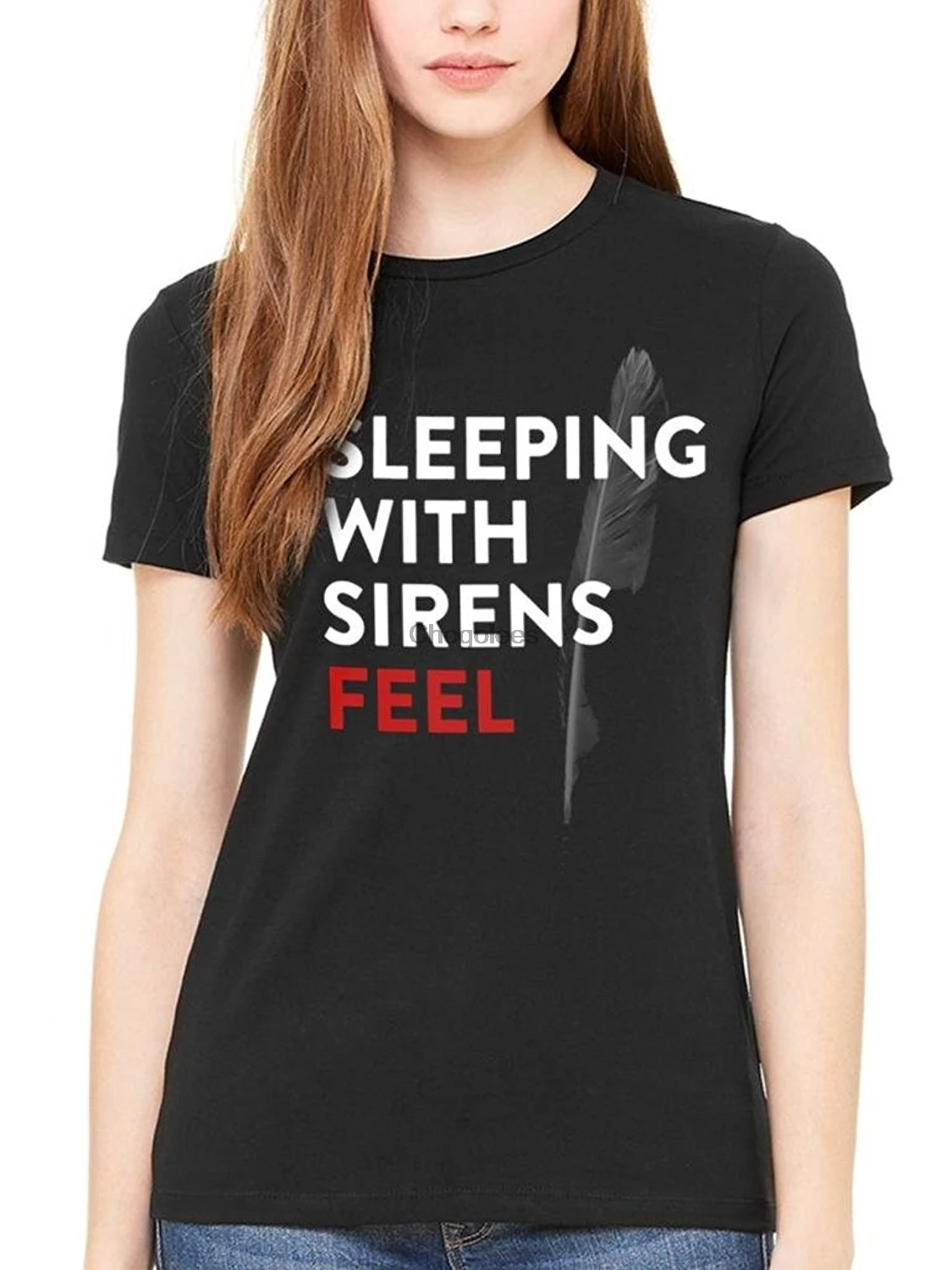 Женская футболка с надписью &quotСон СИРЕНАМИ&quot повседневная черная Сексуальная