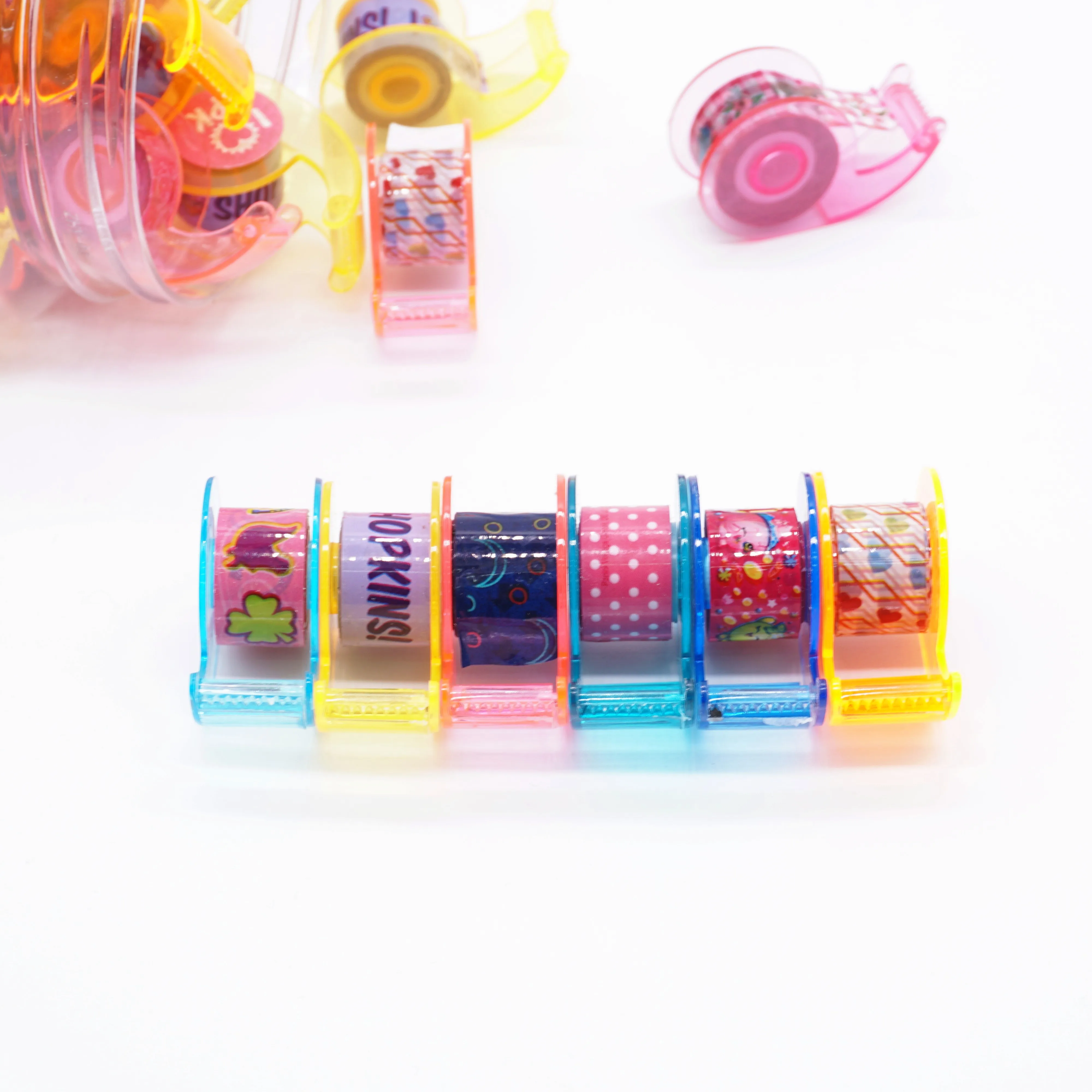 10 шт./лот миниатюрная лента с резаком Мультяшные цветные ленты декоративная