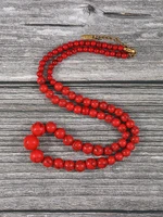 yuokiaa japamala beaded natural red turquoises chokers necklace with lobster clasp chain for women healing meditation yoga mala