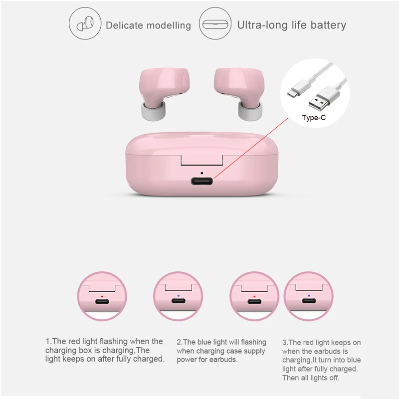 Беспроводные наушники-вкладыши TWS 5 0 стерео Спортивная bluetooth-гарнитура с