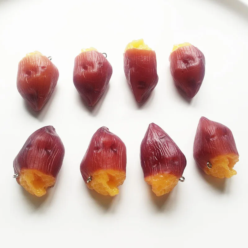 

2Pcs DIY Resin Keychain Necklace Accessory Decoration Simulation Sweet Potato Cute Keychain Backpack Pendant Accessories A274