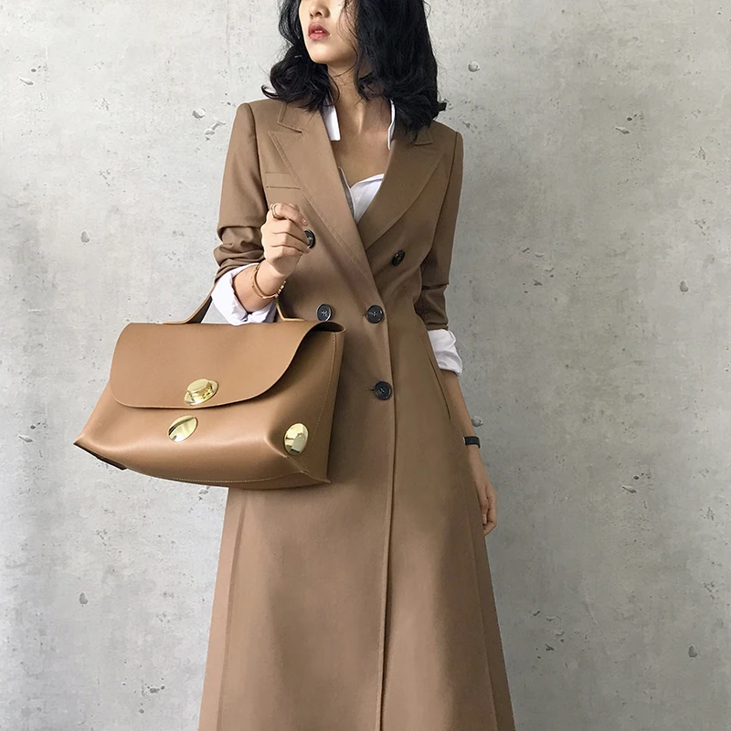 

Spring Autumn New Fashion 2021 loose coat Women Long Double Breasted Casual Female European Windbreaker Hot Sale