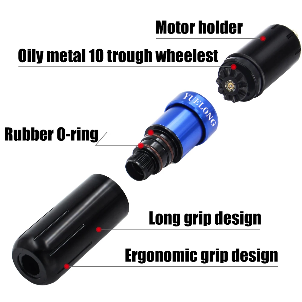 YUELONG Cartridge Tattoo Pen Rotary Tattoo Machine Tattoo Gun for Permanent Microblading Makeup Cartridge Needles Tattoo Supply