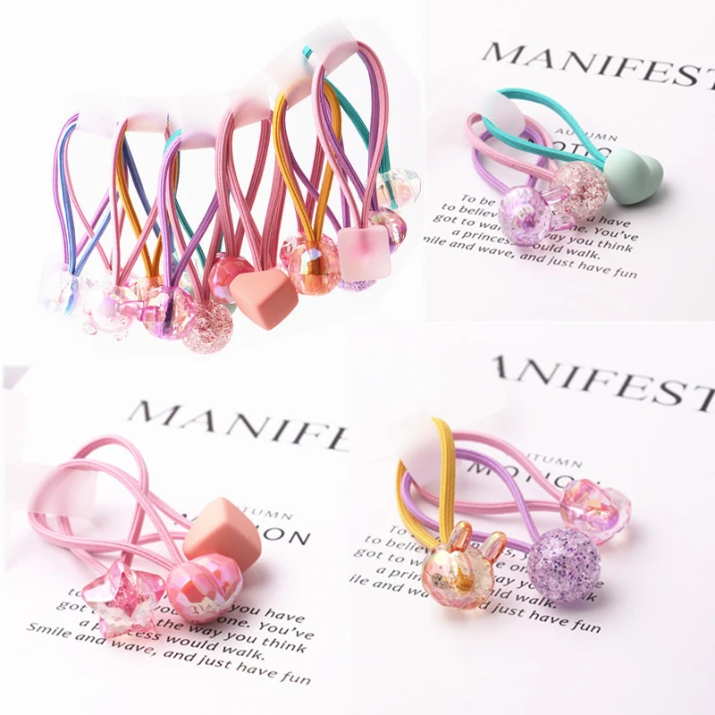 

3PCS Color Simplicity Girls Elastic Hair Bands Ponytail Holder Scrunchies Hair Tie Rope Baby Accessories Cute Princess Headwear