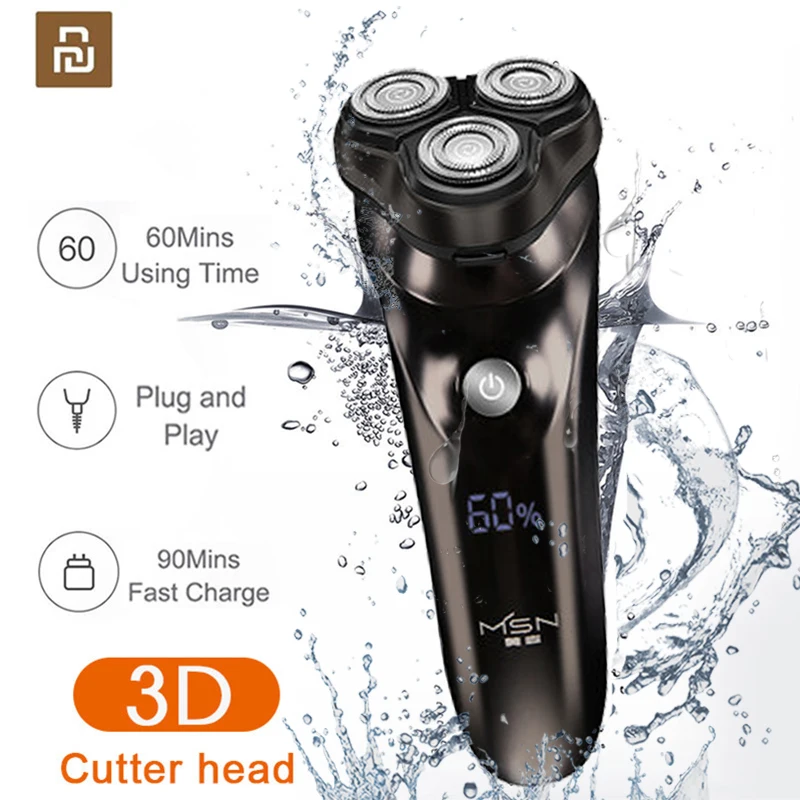 

Xiaomi Electric Shaver Men Electric Razor Wireless Shaver USB Charging LED Display shaver for IPX7 Water proof shavering 3