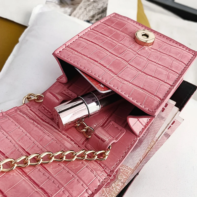 Женская сумка с крокодиловым узором мини женская через плечо маленькая на для