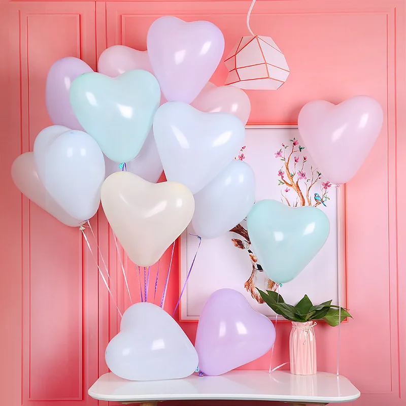 

90Pcs 12inch Heart-shaped Inflatable Latex Balloon Birthday Party Wedding Stage Ornament Bride Room Decoration