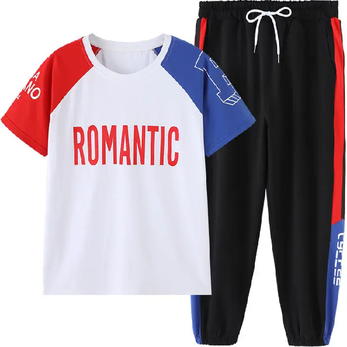 

2021 new summer suit Korean loose short sleeve fashion casual sportswear for female students