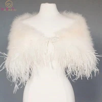 100 real pic ostrich feather wedding jackets bridal shrug shawl wrap marabou feather cape with ribbon prom wedding accessories