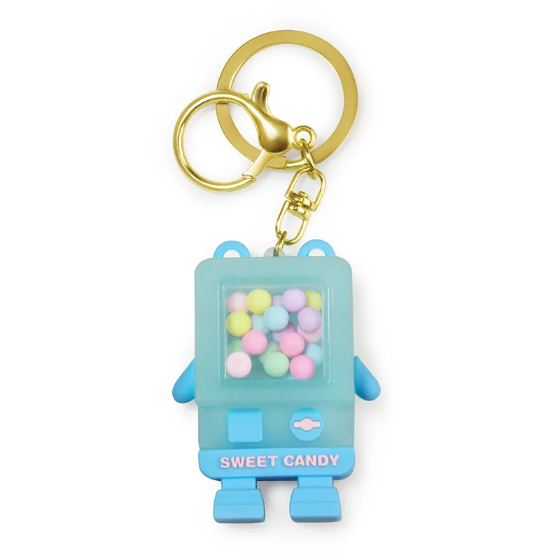 

Creative cartoon candy color metal bag pendant lovely crystal robot gift key chain pendant