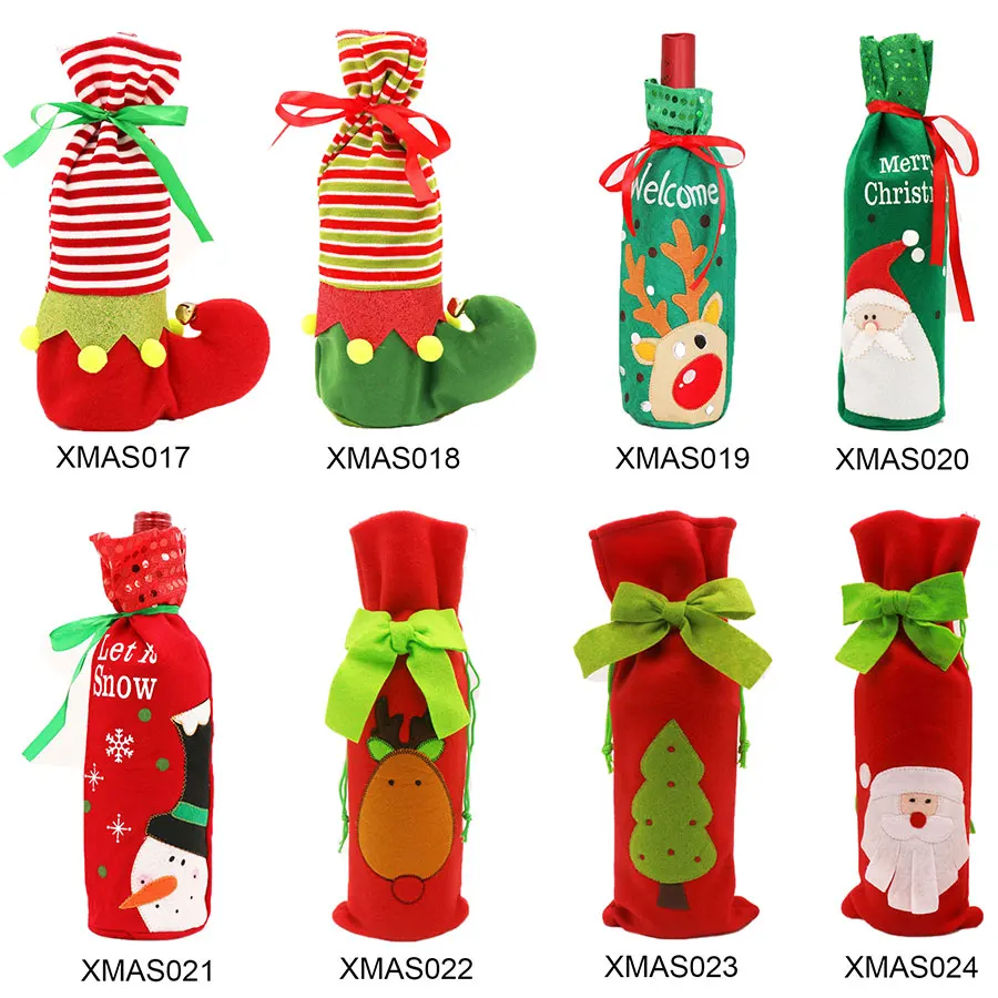 Чехол для винной бутылки подарочные пакеты конфет декоративные чулки с Санта