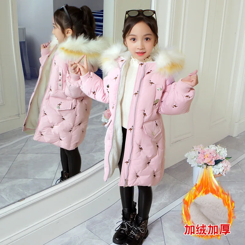Зимние куртки для девочек коллекция 2019 года детское модное длинное пальто