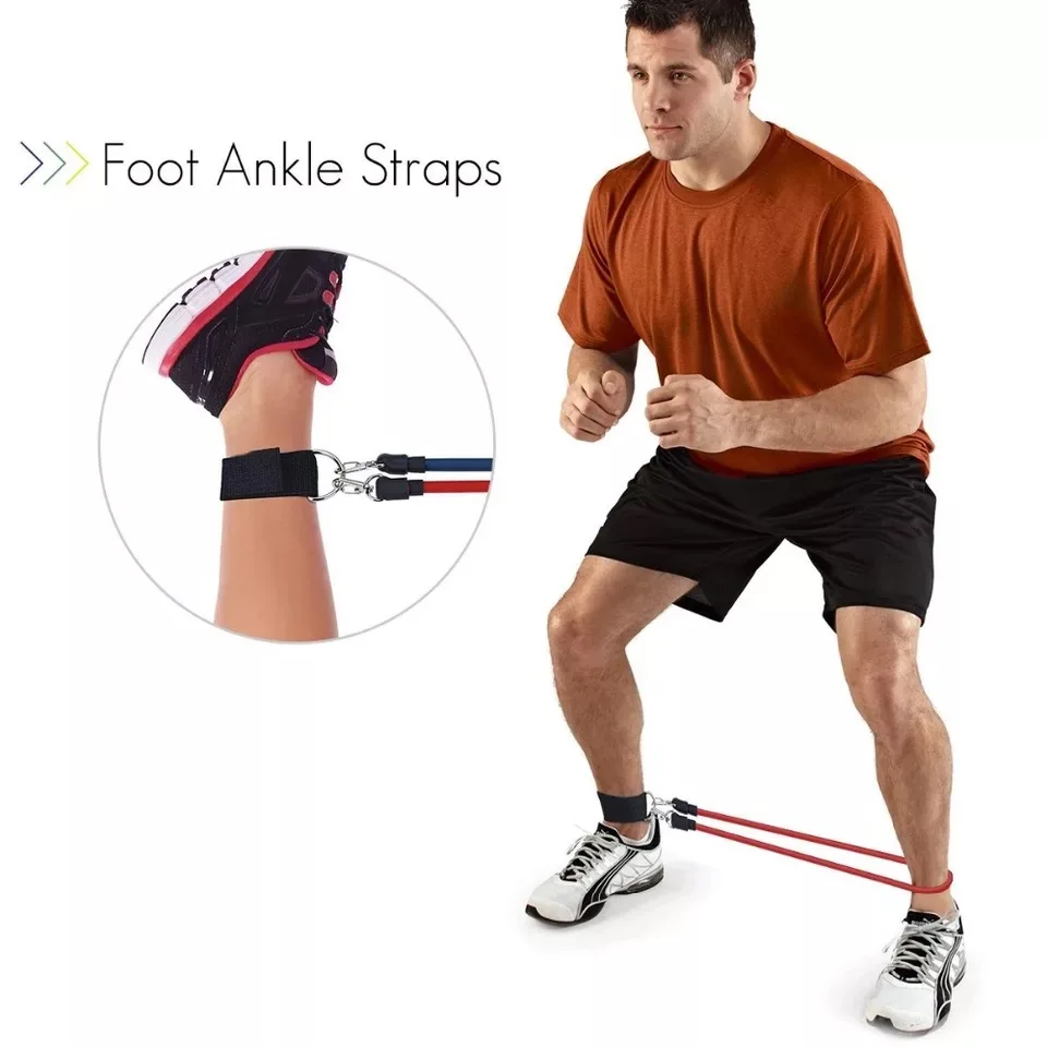 

11Pcs/Set Latex Tube Resistance Bands Yoga Fitness Gym Equipment Exercise Pull Rope Home Elastic Back Muscle Strength Training