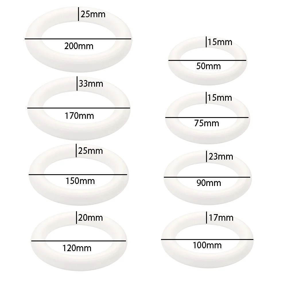 

Polystyrene Styrofoam Foam Ring Half Ring For Craft DIY Accessory Handmade Party Decorations Different Sizes to Choose