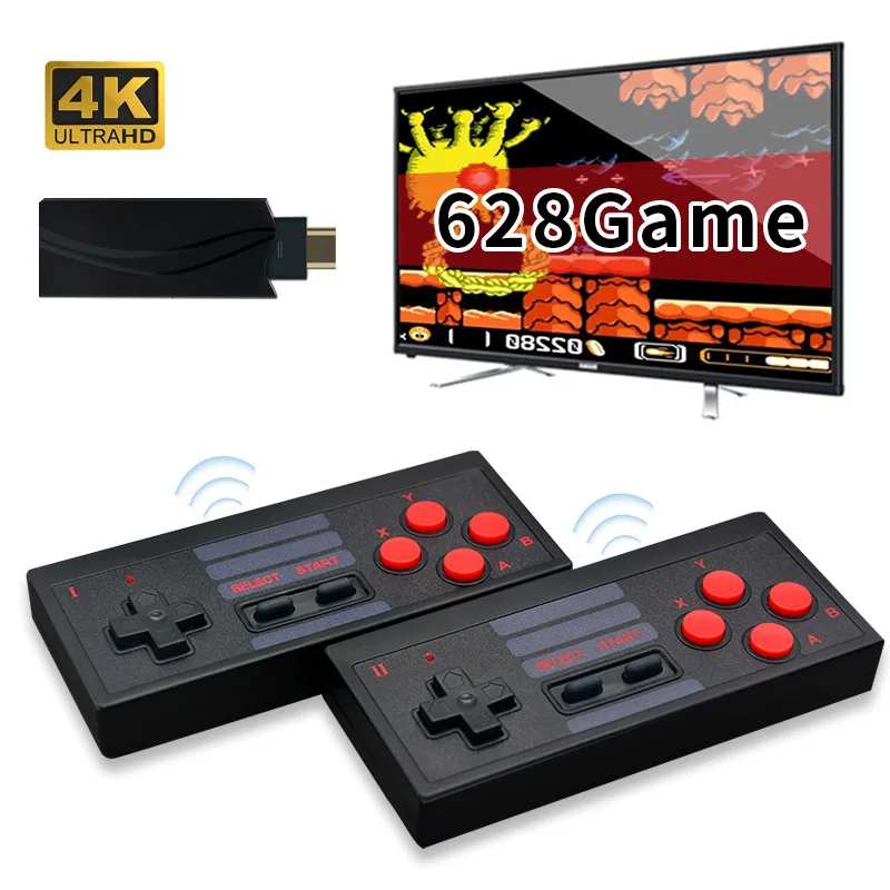 

628 HDMI-compatible High-definition TV Game Consoles Mini Wireless Doubles Nostalgic Plug And Play Hand-held Gaming Device