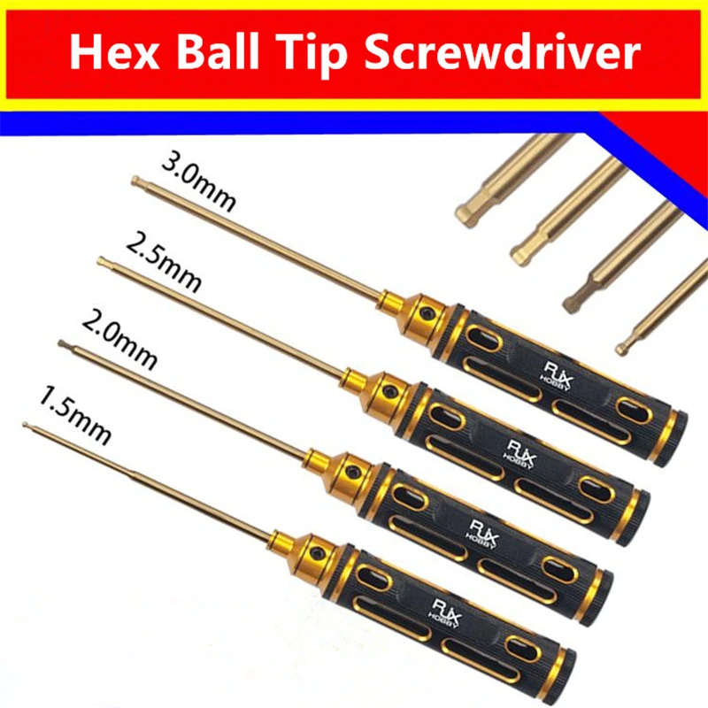

4Pcs RJX HSS Hexagonal Ball Tip 1.5 2.0 2.5 3.0mm Screw Driver Pin for RC Models Car Boat Airplane