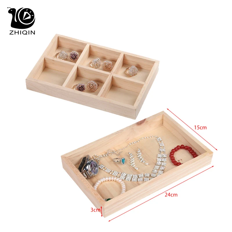Портативный деревянный органайзер для украшений 6 Grid/пустая шкатулка подвесных