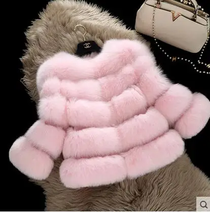 

Pop brand winter fur female short design full leather fox fur coat three quarter sleeve
