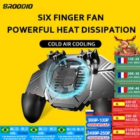 six finger for pubg game controller trigger shooting free fire cooling fan gamepad joystick for ios android mobile phone gamepad