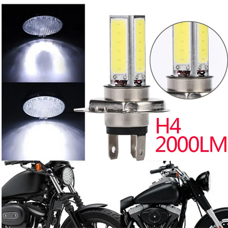 COB H4 светодиодный мотоциклетная передняя лампа супер яркий светильник высокого