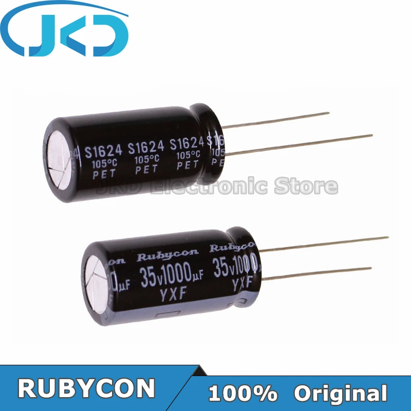 10 шт. алюминиевый электролитический конденсатор RUBYCON 1000 мкФ 35V 12 5*25mm 1000UF35V 35V1000UF