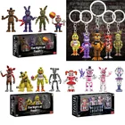 4 шт.компл. аниме пять ночей у Фредди, ПВХ кукла, экшн-фигурки, Фредди, брелок, триллер, приключения, игры, куклы, игрушки