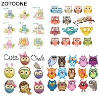 zotoone animal patches iron on heat transfers for clothing cute owls sticker for kids applications diy animal patch appliques i