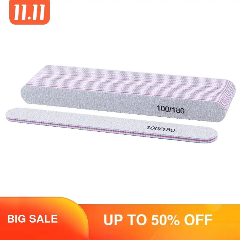100/180 пилка для ногтей профессиональный инструмент создания узких серых буферный