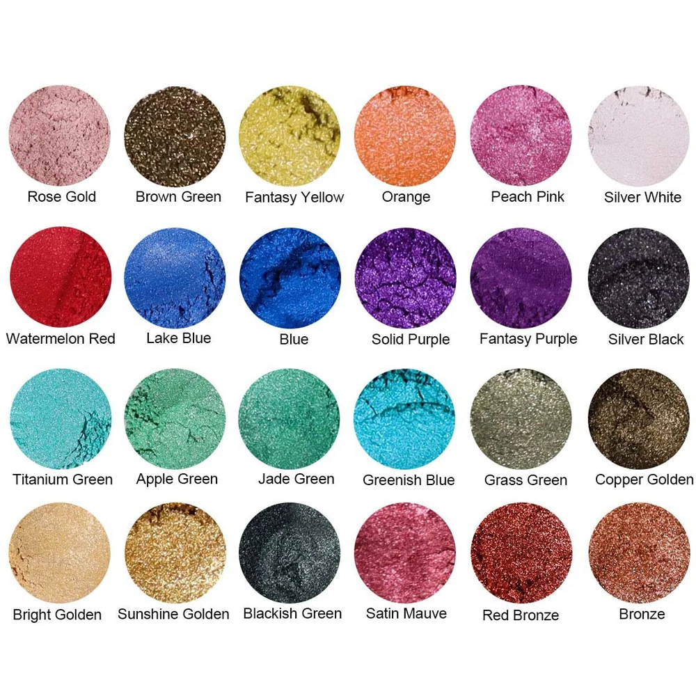24-Color Mica Powder 10g/0.35oz for Epoxy Resin Pigment Powder: Soap Making, Paint, Nail Polish & Adhesive Pigments image 3