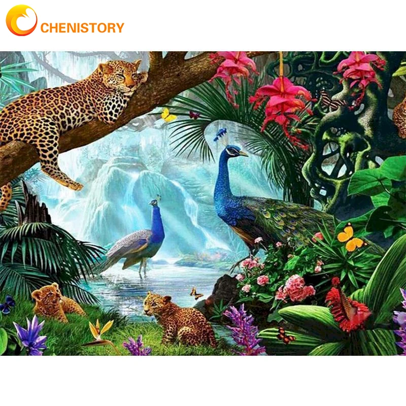 

Картина для рисования по номерам на холсте, с леопардом