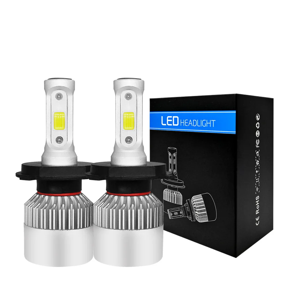 2 шт. Автомобильные светодиодные лампы H4 9003 HB2 72 Вт 6000 лм|Передние LED-фары для авто| |