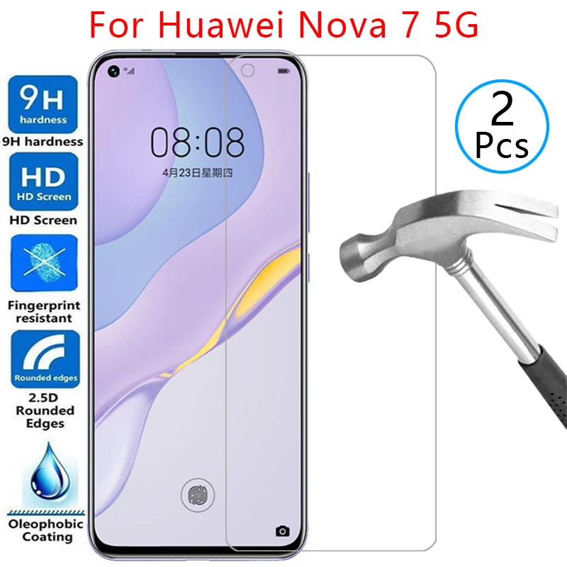 

tempered glass screen protector for huawei nova 7 5g case cover on huawey huawai huawe nova7 6.53 protective phone coque bag 360