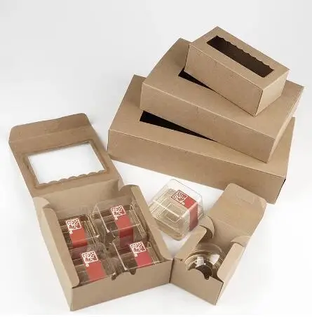 25 шт 5 размеров крафт-бумага синего цвета коробки коричневая упаковочная коробка