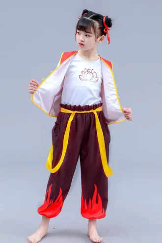 

Детская одежда Nezha, комплект для выступлений Nezha Cos, костюм для боевых искусств, одежда для выступлений, праздничный костюм для вечеринки