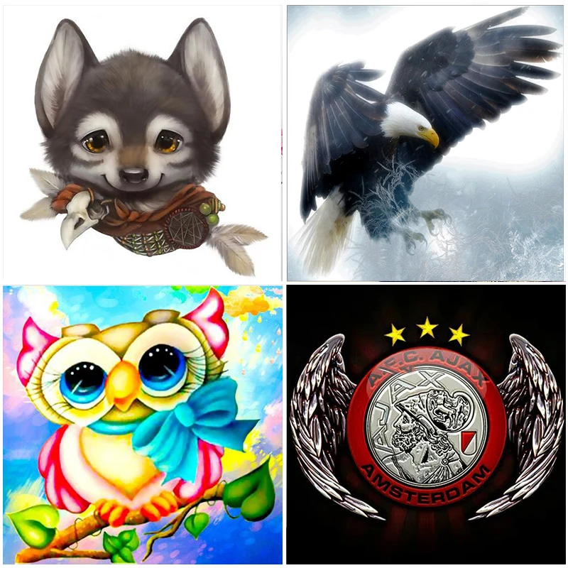 

5D Diamond Painting Dog And Bird Pattern Cross Stitch Kits Embroidery Rhinestones Mosaic Full Square Round Drill Animals Decor