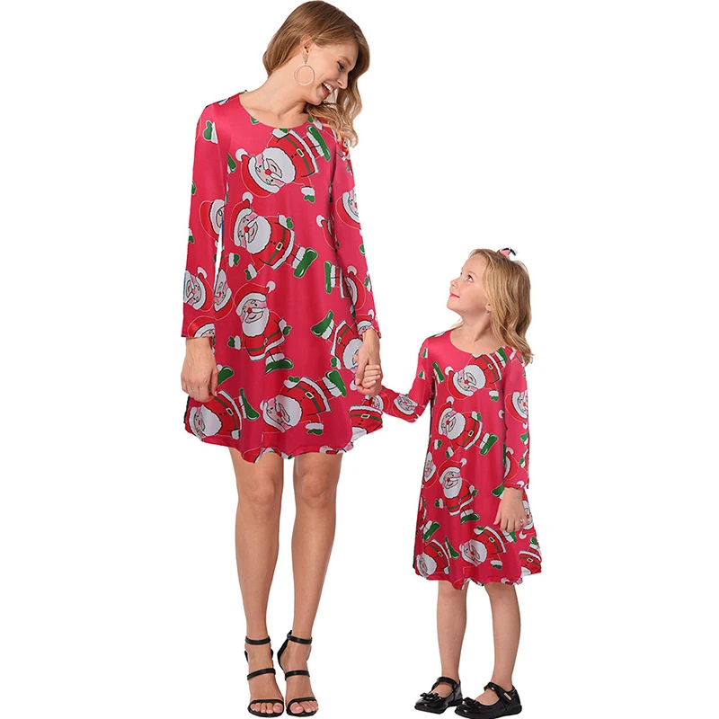 Рождественская Пижама коллекция 2019 года Осенняя одежда платья для мамы и дочки