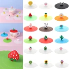 Мультфильм милый силиконовая крышка для стакана из термостойкого герметичность закрытые крышки Кепки Пылезащитная крышка всасывания Чай Кофе крышкой по поставке товаров для дома