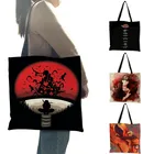 B06124 женские сумки с японским аниме принтом Tote Bag Uchiha Sasuke, женские сумки для покупок 2019