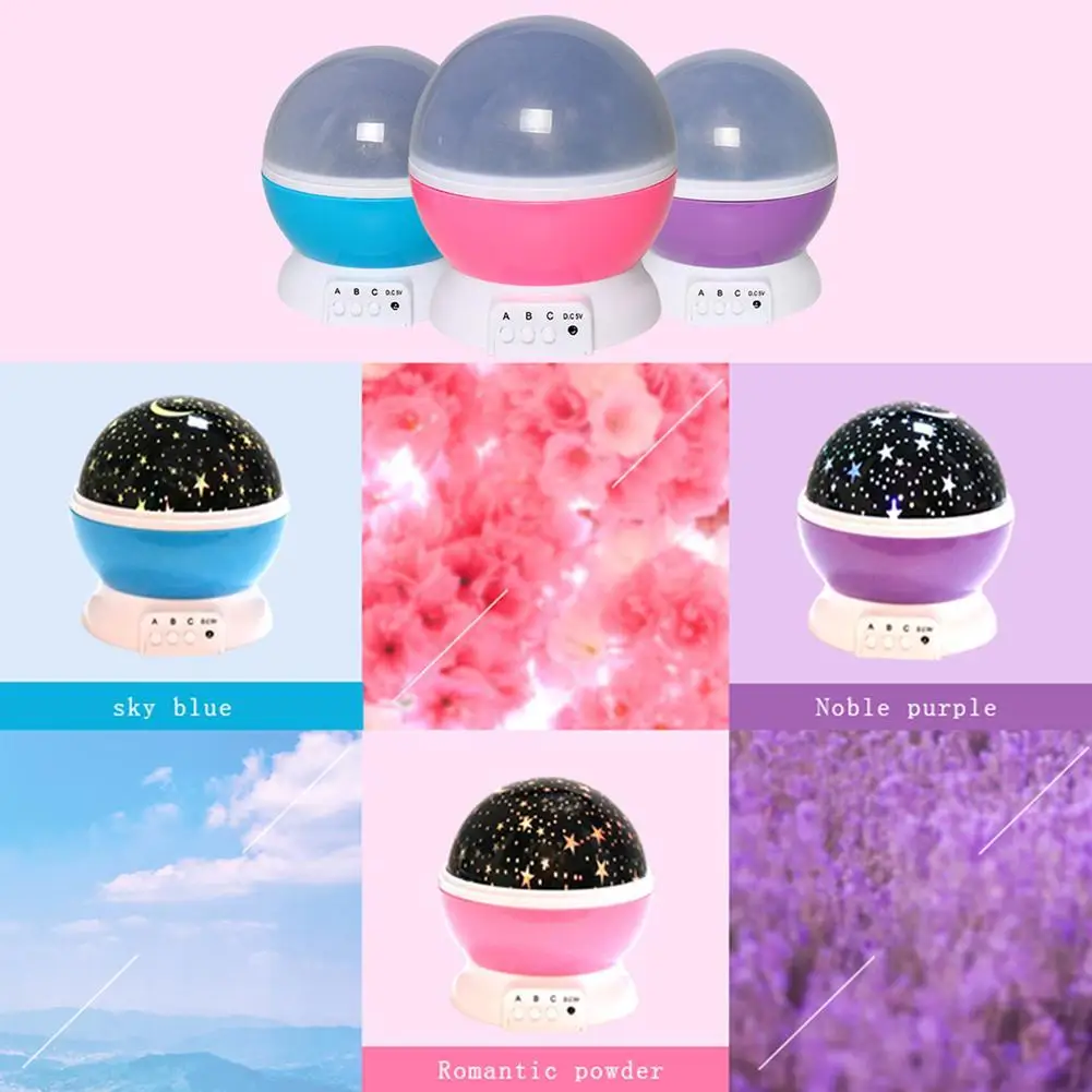 Новый вращающийся ночник Небесный проектор лампа вращающаяся звезда свет