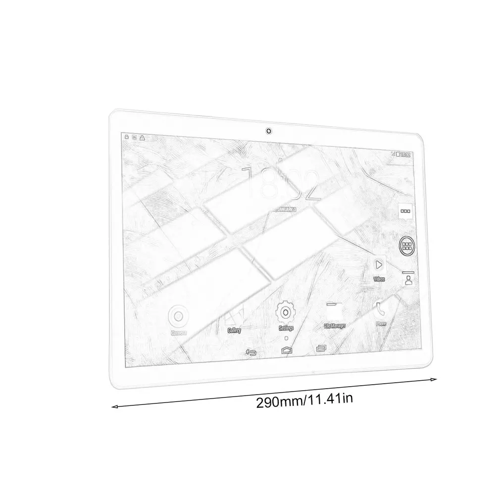 

KT107 Round Hole Tablet 10.1 Inch Large Screen Android 8.10 Version Fashion Portable Tablet 8G+64G Black Tablet Black AU Plug