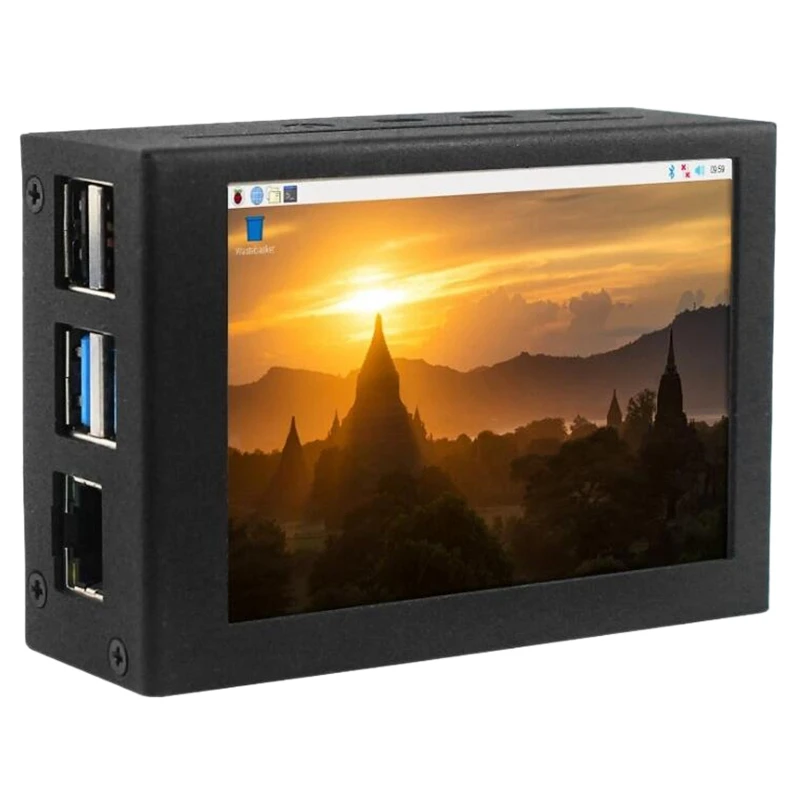 3 5 дюймовый ЖК-экран для Raspberry Pi 4B с металлическим чехлом и нажимной ручкой 480X320 Pixel