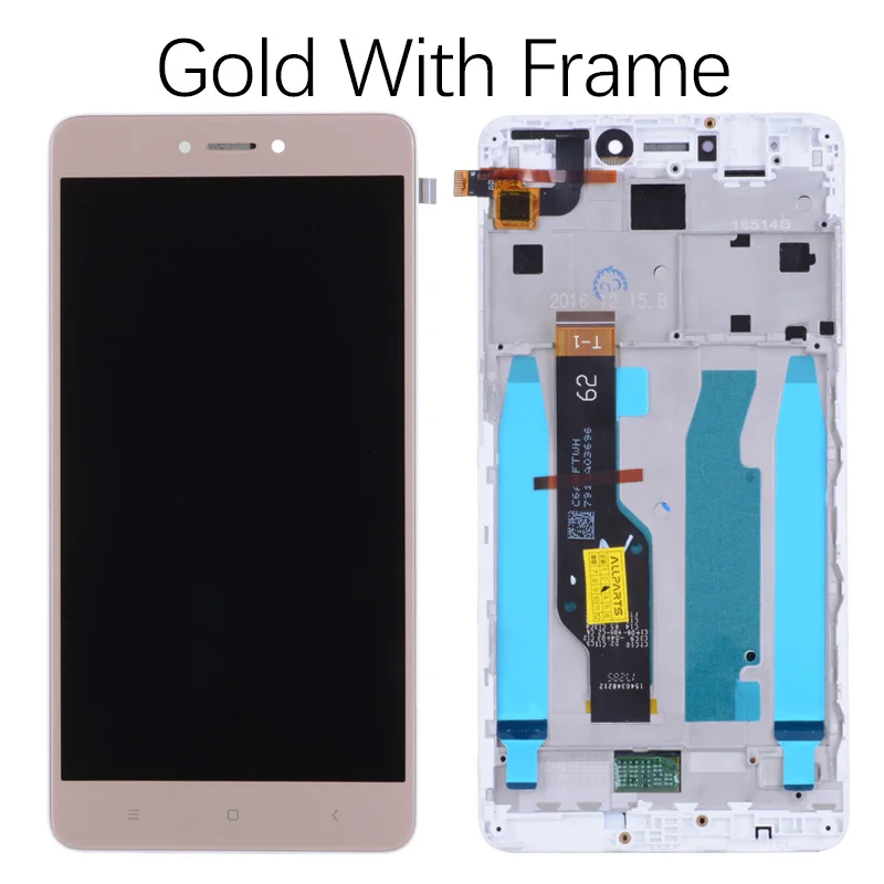 With Frame Gold Snapdragon 625 Дисплей для XIAOMI Redmi Note 4X LCD в сборе с тачскрином на рамке 5.5'' черный белый золото - Цвет: With Frame Gold