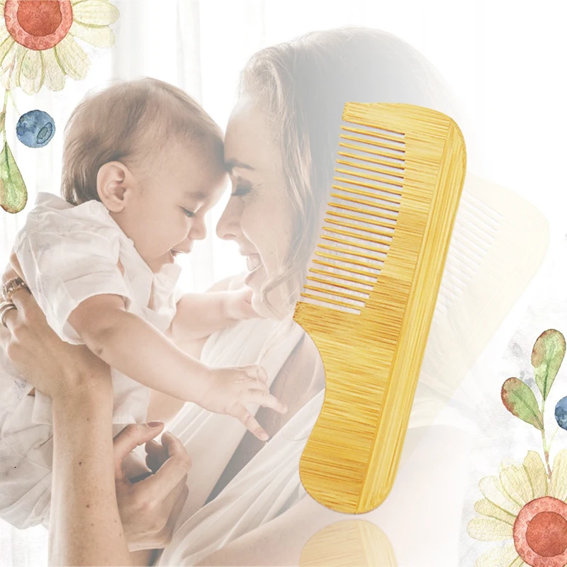 Exclusive Custom High Quality Natural Wood Hair Comb For Newborn Baby Mini Anti-Static Head Massage Care Hairbrush Combs | Красота и