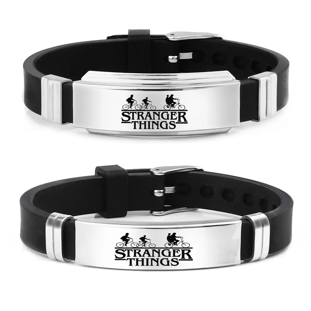 Силиконовый браслет с подвеской очень странные дела из нержавеющей стали |