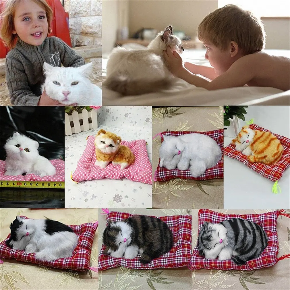 Мягкие игрушки, милые куклы-животные, плюшевые спящие кошки, игрушка со звуком для детей, игрушки, подарок на день рождения, куклы, украшения, игрушки