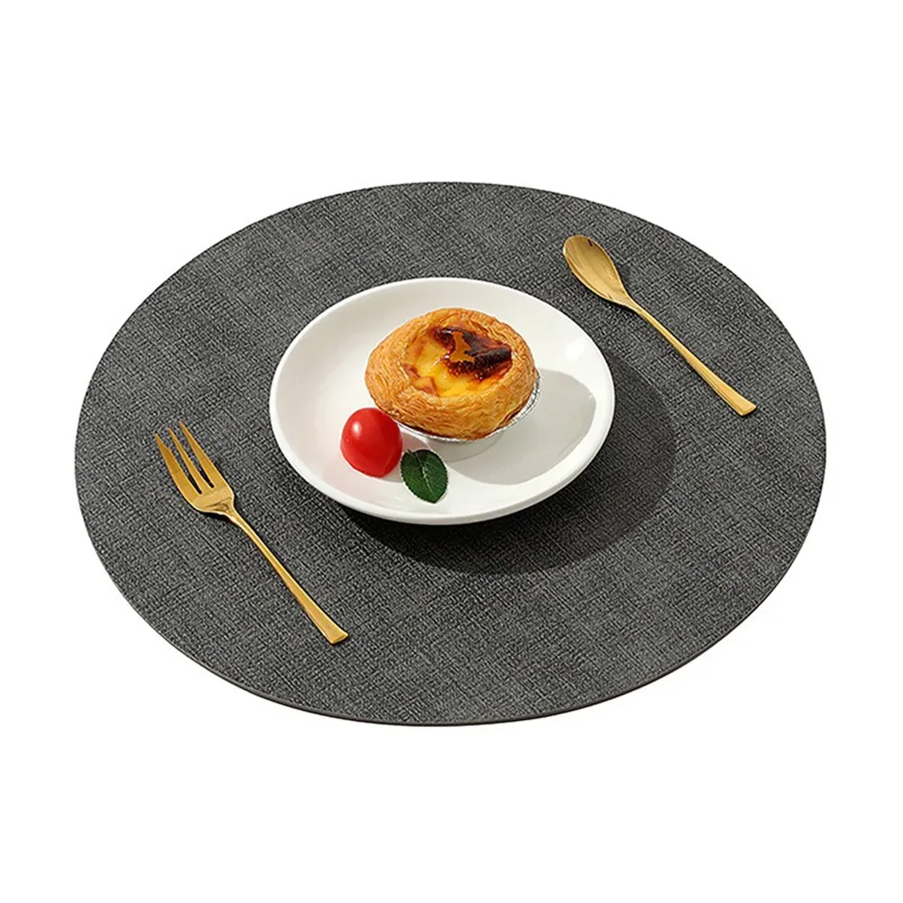 

Tablemat Leather Round Table Mat Cup Mat Nordic Oil Resistant Waterproof Tableware Mat Double-sided Heat Insulation Table Mat