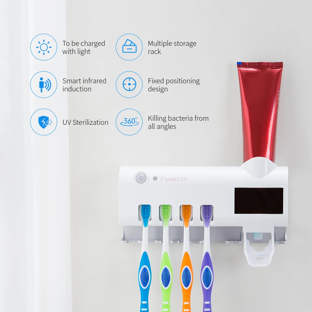 1 2 Вт УФ Солнечная зубная щетка аксессуары для ванной стерилизатор стойка
