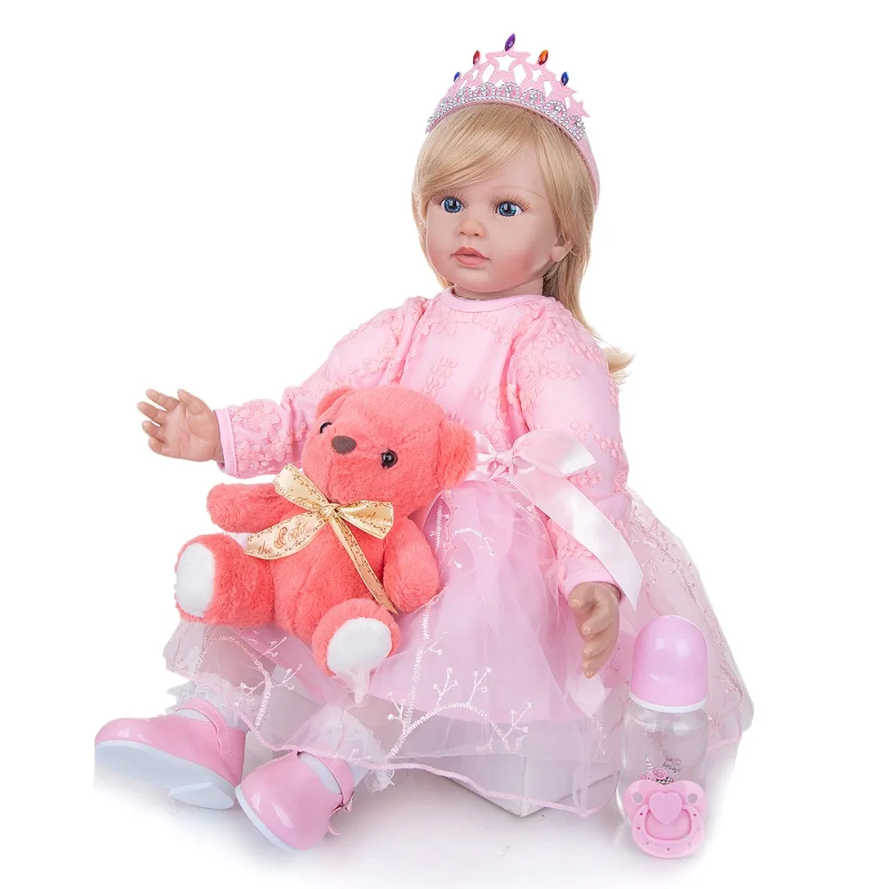 60 см милый reborn Малыш принцесса девочка кукла реалистичные детские Bonecas bebe menina