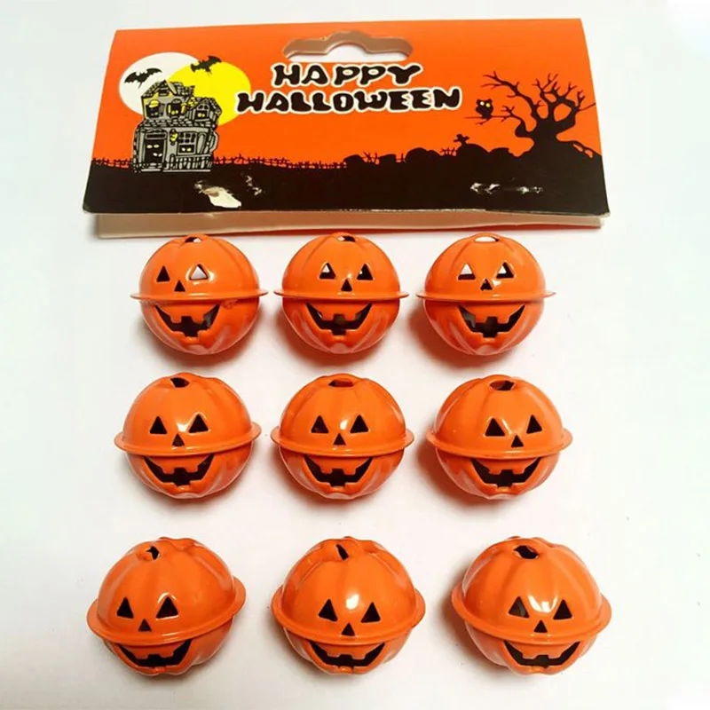 1pcs 6 Pumpkin Bells Украшения на хэлоуин, популярный товар Одна деталь 6 штук Тыква-голова металлический колокол в качестве вечерние подарок или висит на дереве до принадлежности для декора - Цвет: 1pcs 6 Pumpkin Bells