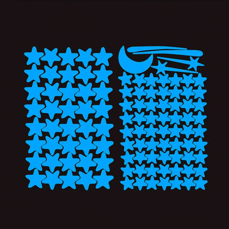 1set Glow In The Dark Sticker Toys Luminous Star Moon Meteor DIY Phosphorescent Wall Stickers for Baby Bedroom Home Decor | Дом и сад